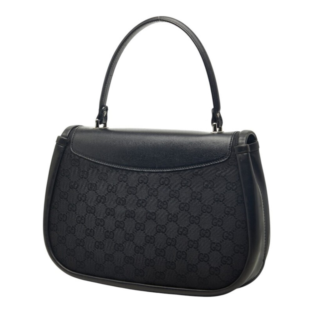 Gucci Handbag Black GG Canvas Leather